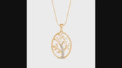 Tree of Life Diamond Charm Pendant Necklace