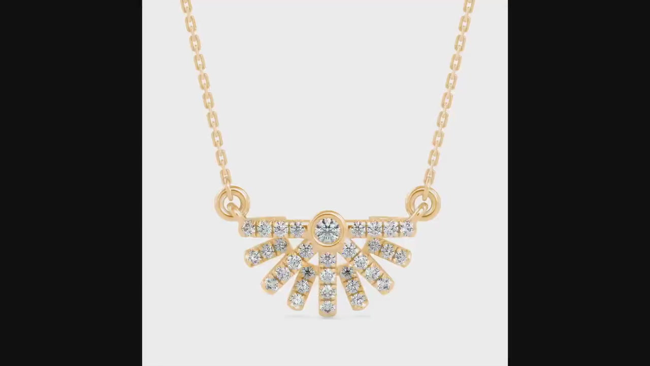 Fan Lab Grown Diamond Pendant Necklace