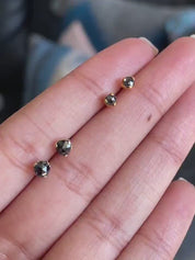 Rose Cut Black Diamond Stud Earring