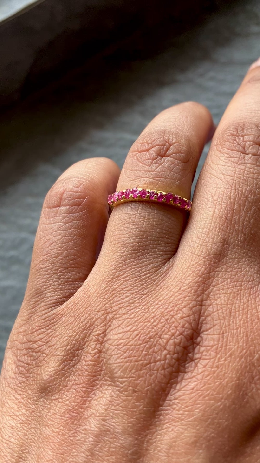 Rough Ruby Multi-Stone July Birthstone Stackable Birthstone Ring In 14K Solid Gold, Birthstone Jewelry, Personalised Jewelry, Gift For Her