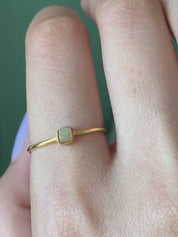 Rough Yellow Diamond Cube Engagement Ring in 14K Solid Gold Stackable Wedding Band Minimalistic Valentine's Gift for Her by Skosh