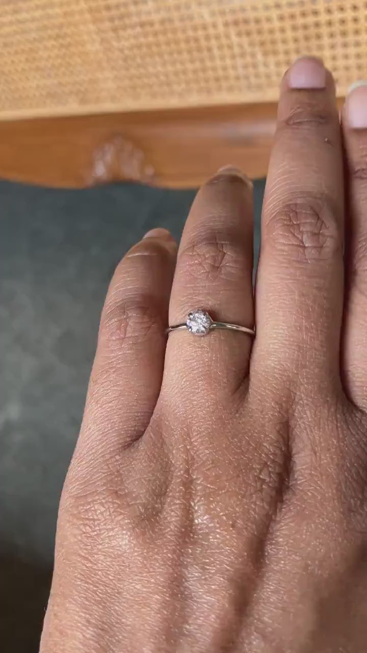 Earth Mined Pink Round Brilliant Cut Diamond Ring For Her
