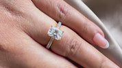 2.00 Carat Radiant Cut Engagement Ring with Tapering Diamond Studded Band