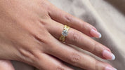 1 Carat Round Cut Lab Grown Diamond Engagement Ring with Leaf Band