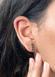 Blue Rose Cut Diamond Studs