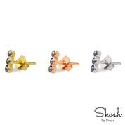 Blue Rose Cut Diamond Studs