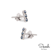 Blue Rose Cut Diamond Studs
