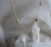 Minimalist Salt and Pepper Diamond Choker Necklace in 14K Solid Gold - A Perfect Bridal or Birthday Gift for Her